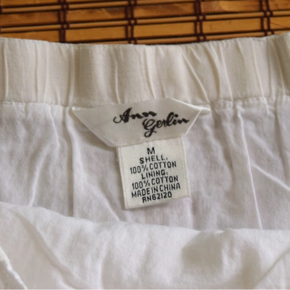 Vintage Ann Gerlin Cozy cotton White A-Line Skirt